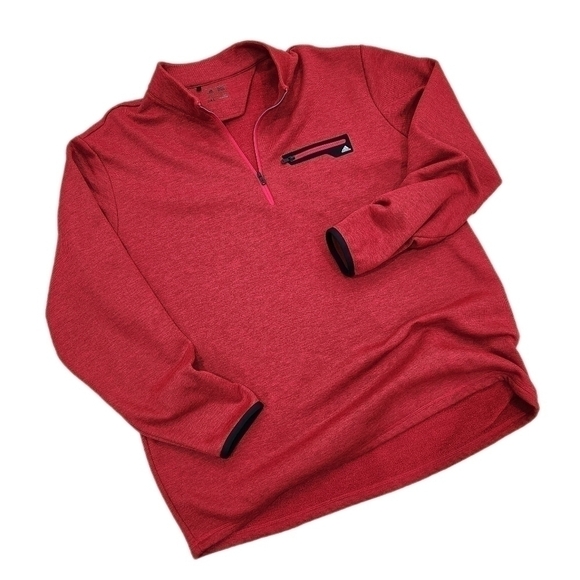 Adidas Mens Medium Red Sports Performance 1/2 Zip Fleece Pullover, Men's 2X - Picture 1 of 7